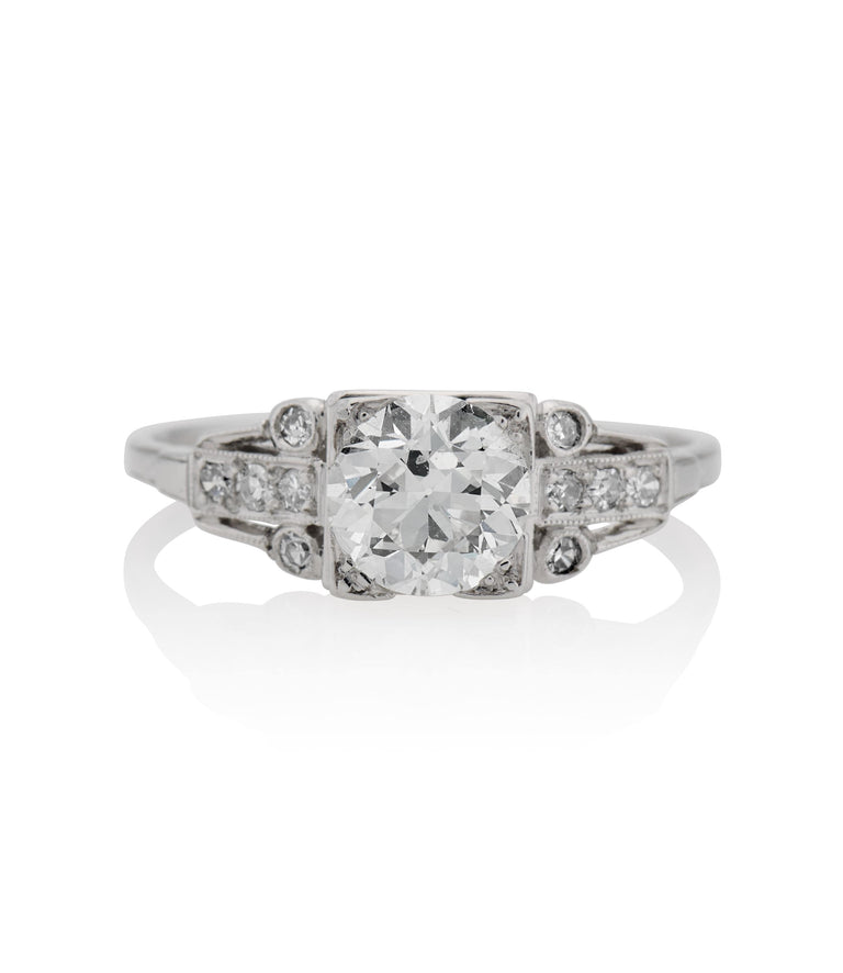 Edwardian 1.05 Carat Old European Cut Diamond Platinum Antique Engagement Ring