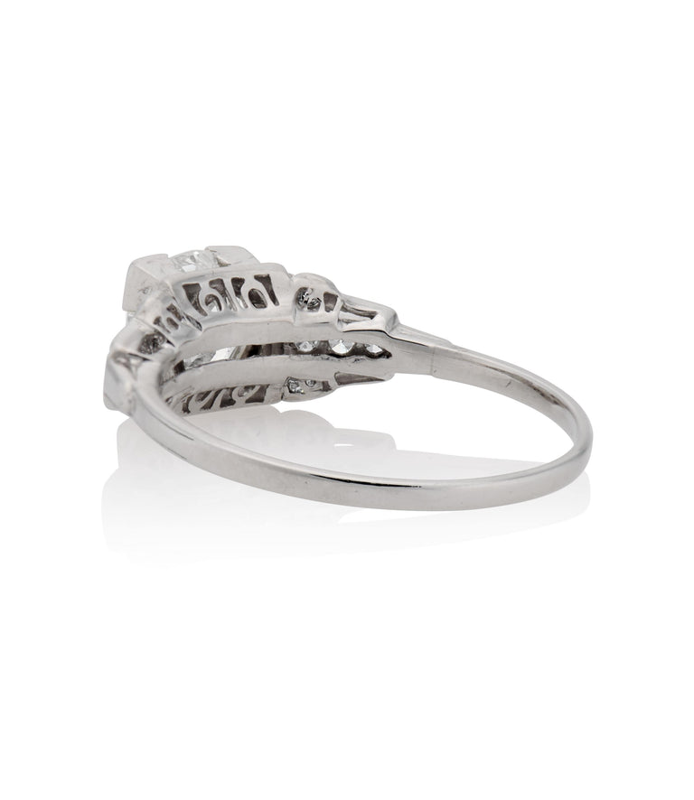 Edwardian 1.05 Carat Old European Cut Diamond Platinum Antique Engagement Ring
