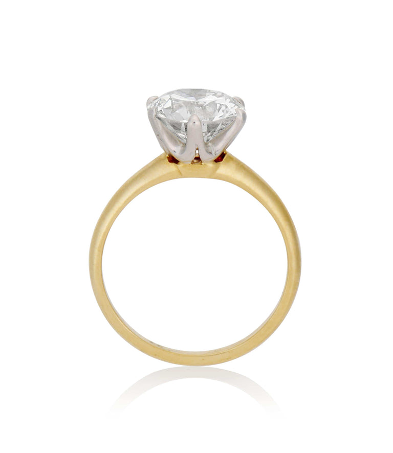 Tiffany & Co. Round Brilliant 2.31 Carat Yellow Gold Diamond Solitaire Vintage Engagement Ring
