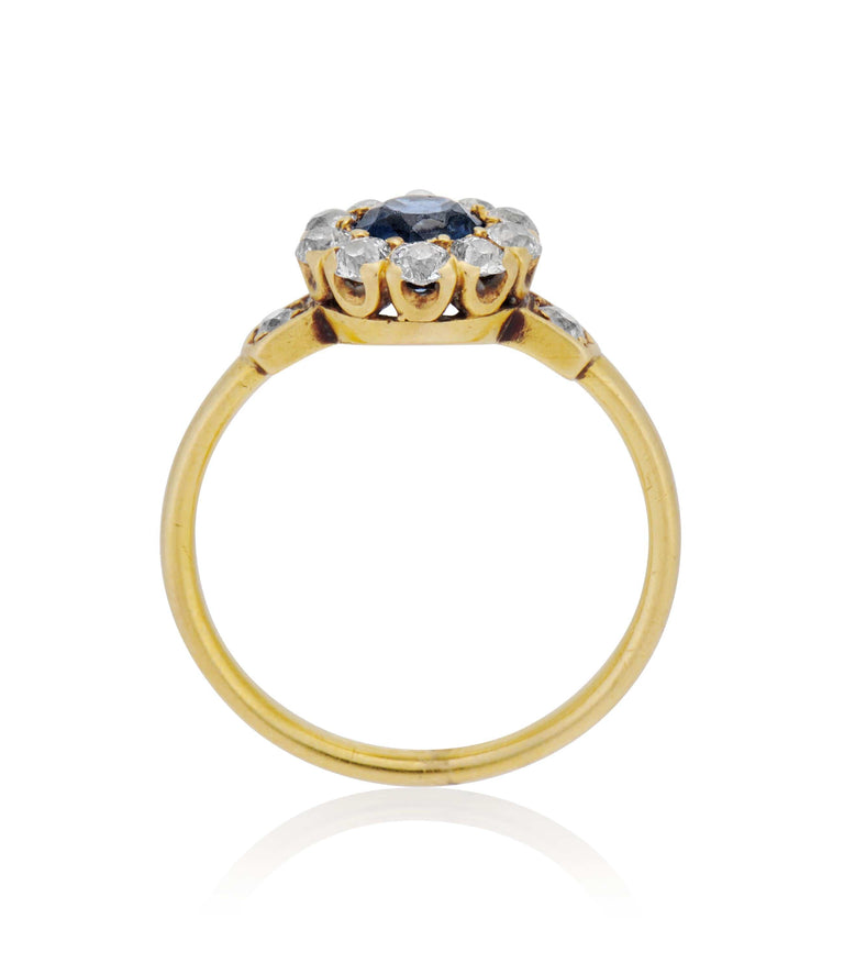 Tiffany & Co. Victorian .50 Carat Sapphire and Diamond Yellow Gold Antique Engagement Ring