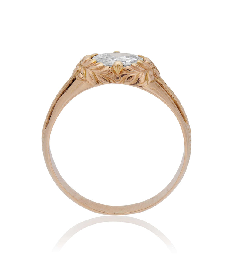 Victorian 1.31 carat Russian Rose Cut Diamond Antique Engagement Ring