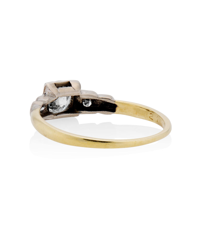 Victorian .48 Carat Circular Brilliant Cut Diamond Antique Engagement Ring
