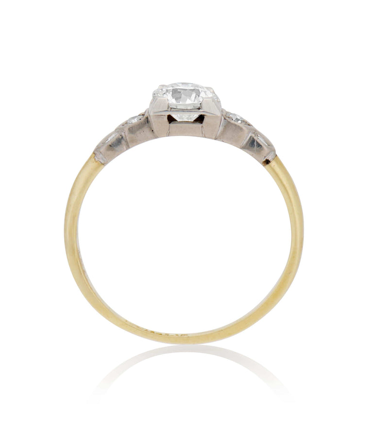 Victorian .48 Carat Circular Brilliant Cut Diamond Antique Engagement Ring