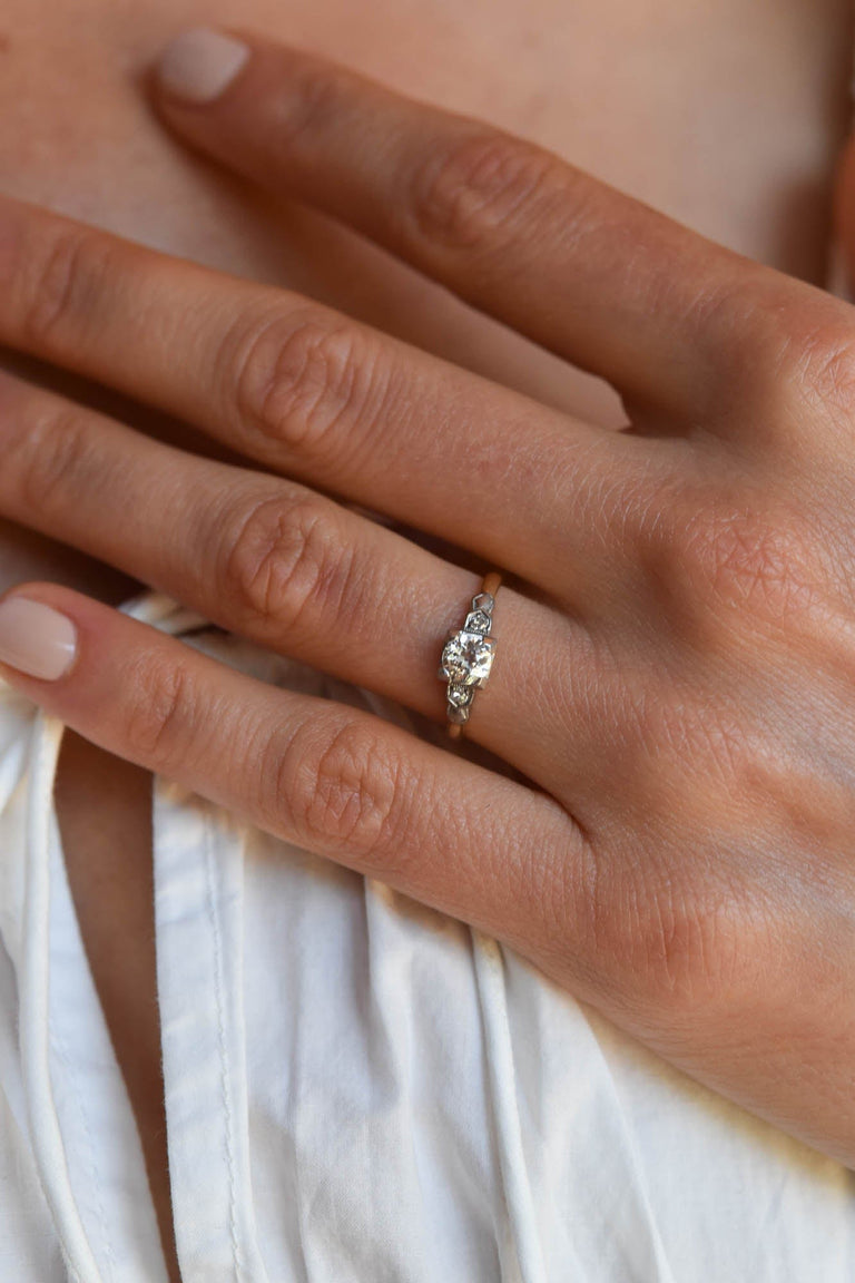 Victorian .48 Carat Circular Brilliant Cut Diamond Antique Engagement Ring