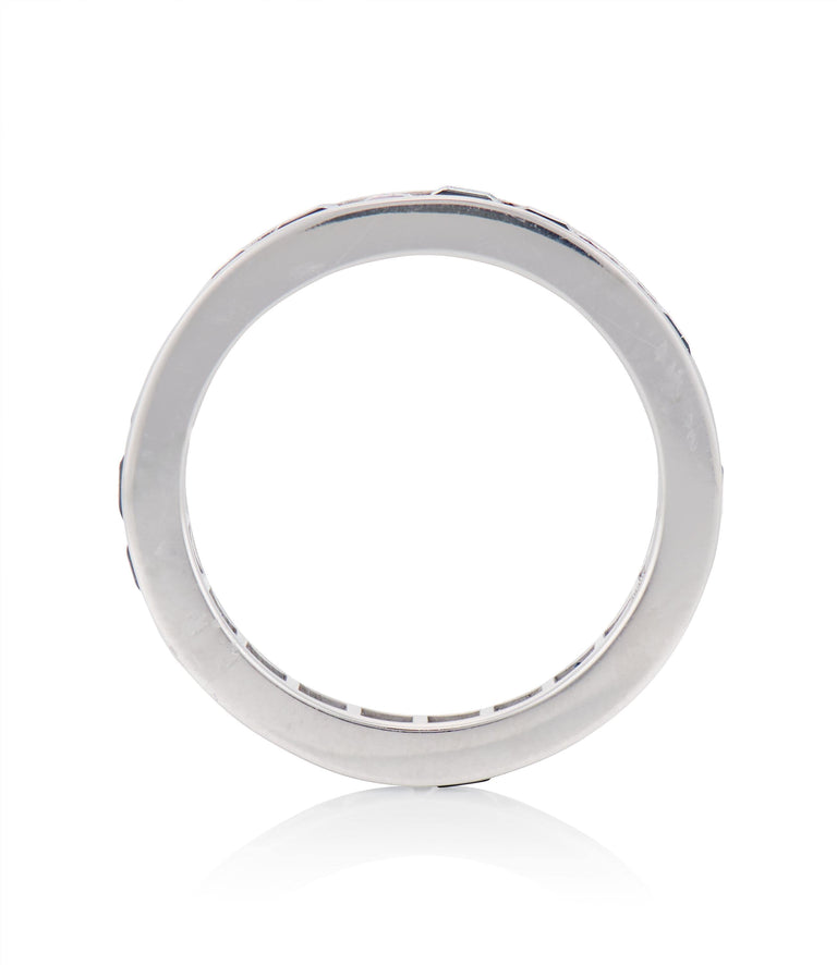 3.33 Carat Carre Cut Sapphire White Gold Wedding Eternity Band - Size 6