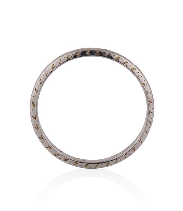 Art Deco Platinum Vintage Wedding Band - Size 6.5