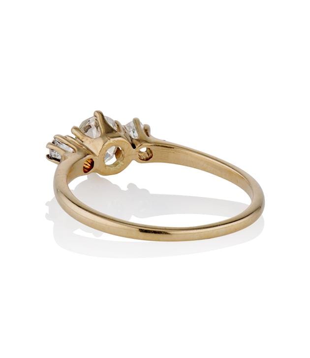 Victorian .50 Carat Diamond Three Stone Antique Engagement Ring