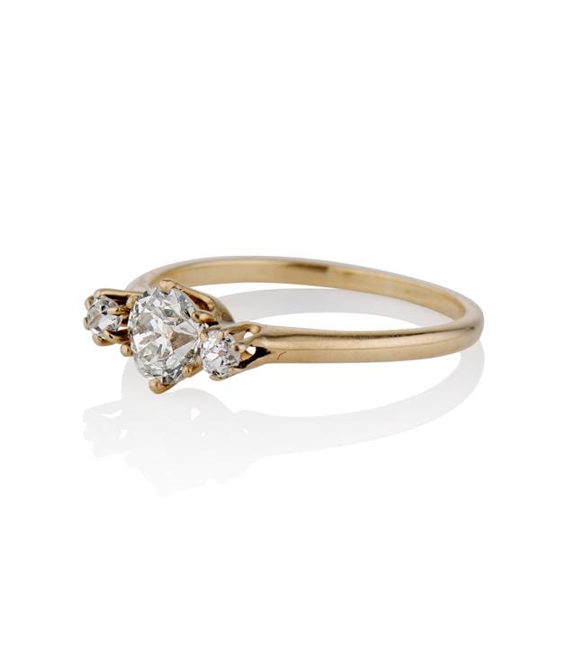 Victorian .50 Carat Diamond Three Stone Antique Engagement Ring