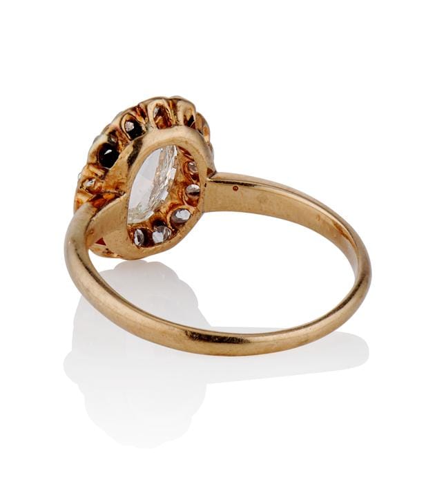 Victorian 1.00 Carat Rose Cut Diamond Yellow Gold Antique Ring