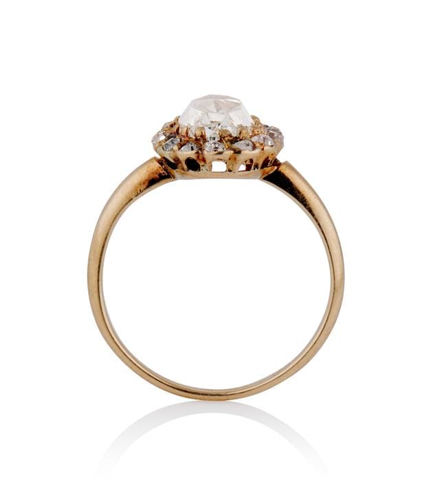 Victorian 1.00 Carat Rose Cut Diamond Yellow Gold Antique Ring