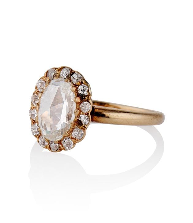 Victorian 1.00 Carat Rose Cut Diamond Yellow Gold Antique Ring