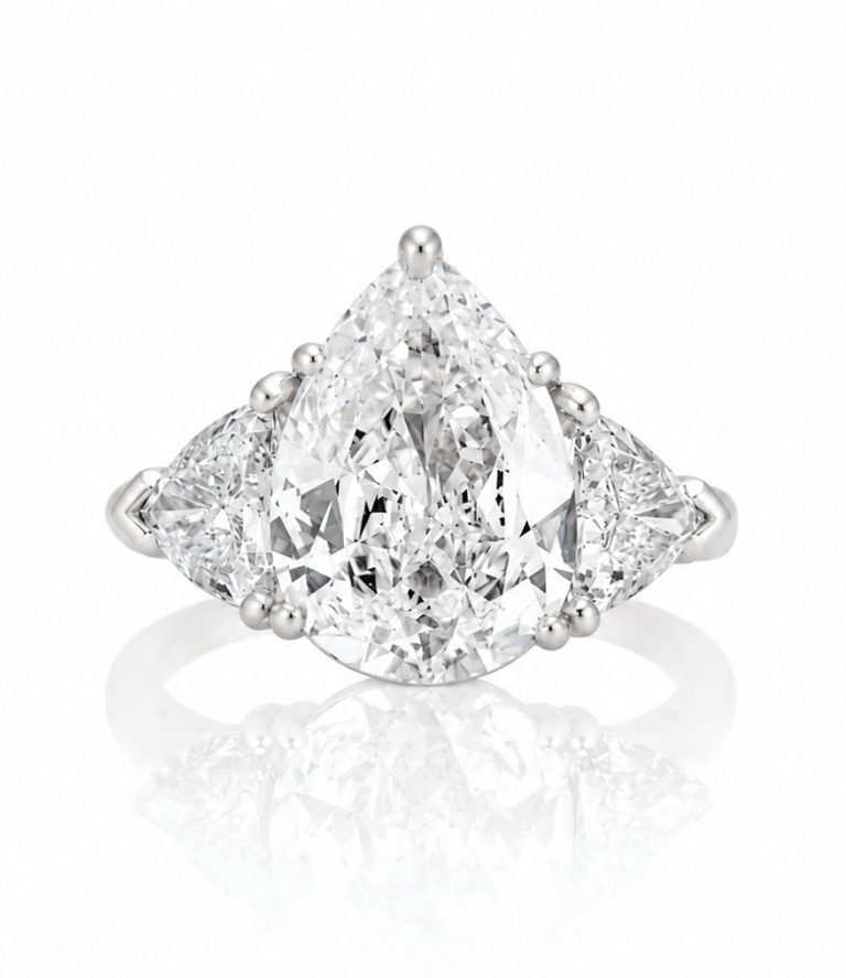 Cartier 4.07 Carat Pear Cut Diamond Platinum Vintage Engagement Ring