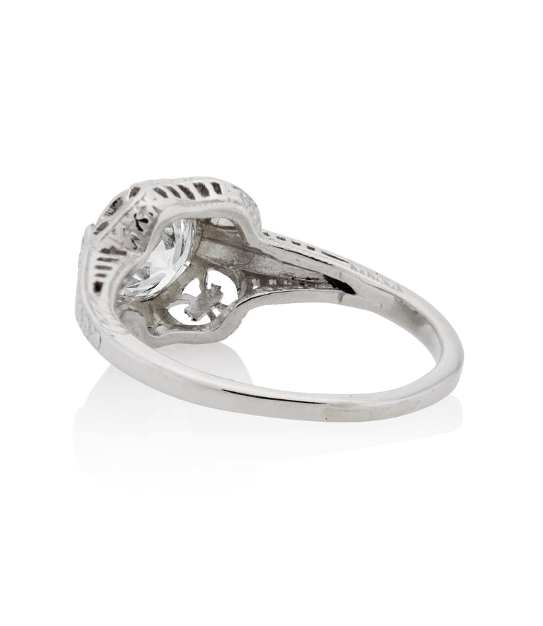 Edwardian 1.01 Carat Old European Cut Diamond Platinum Antique Engagement Ring