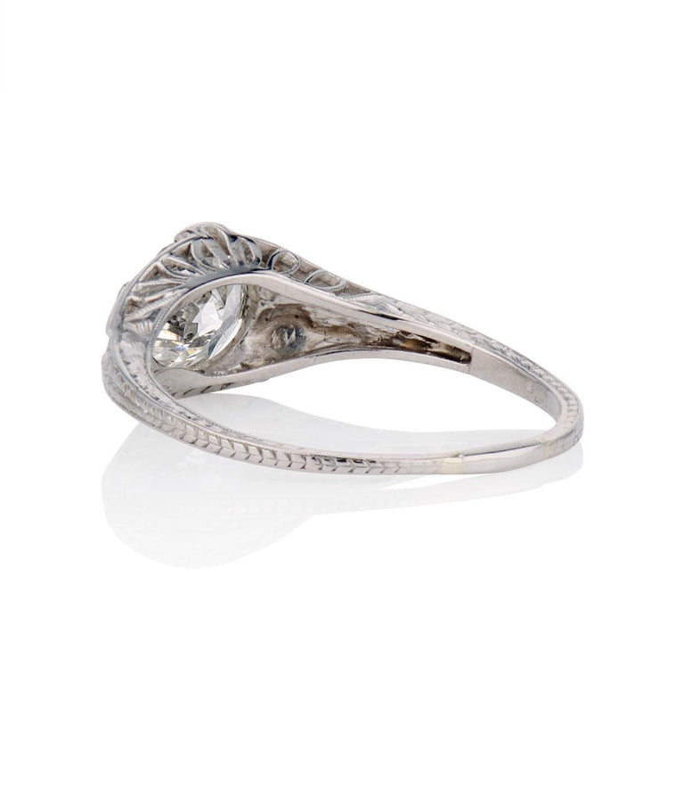Edwardian 1.02 Carat Old European Cut Diamond Platinum Ring