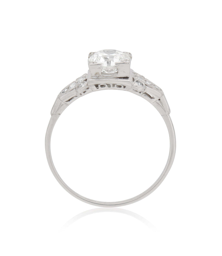 Edwardian 1.05 Carat Old European Cut Diamond Platinum Antique Engagement Ring