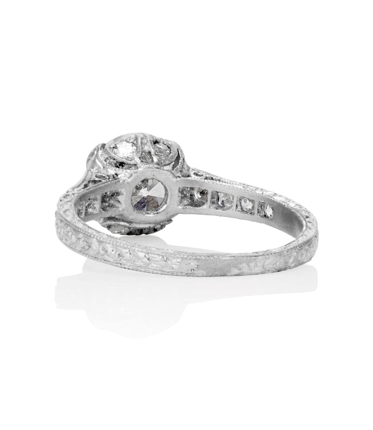 Edwardian 1.25 Carat Old European Cut Diamond Platinum Vintage Engagement Ring