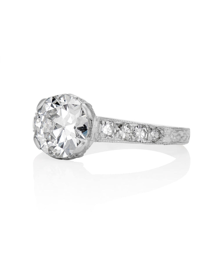 Edwardian 1.25 Carat Old European Cut Diamond Platinum Vintage Engagement Ring
