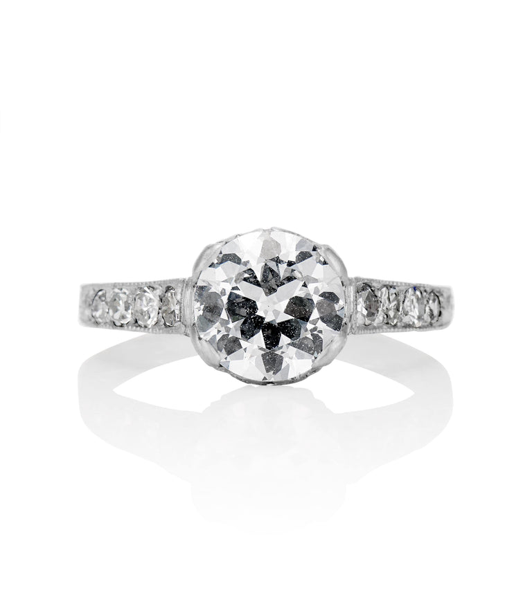 Edwardian 1.25 Carat Old European Cut Diamond Platinum Vintage Engagement Ring