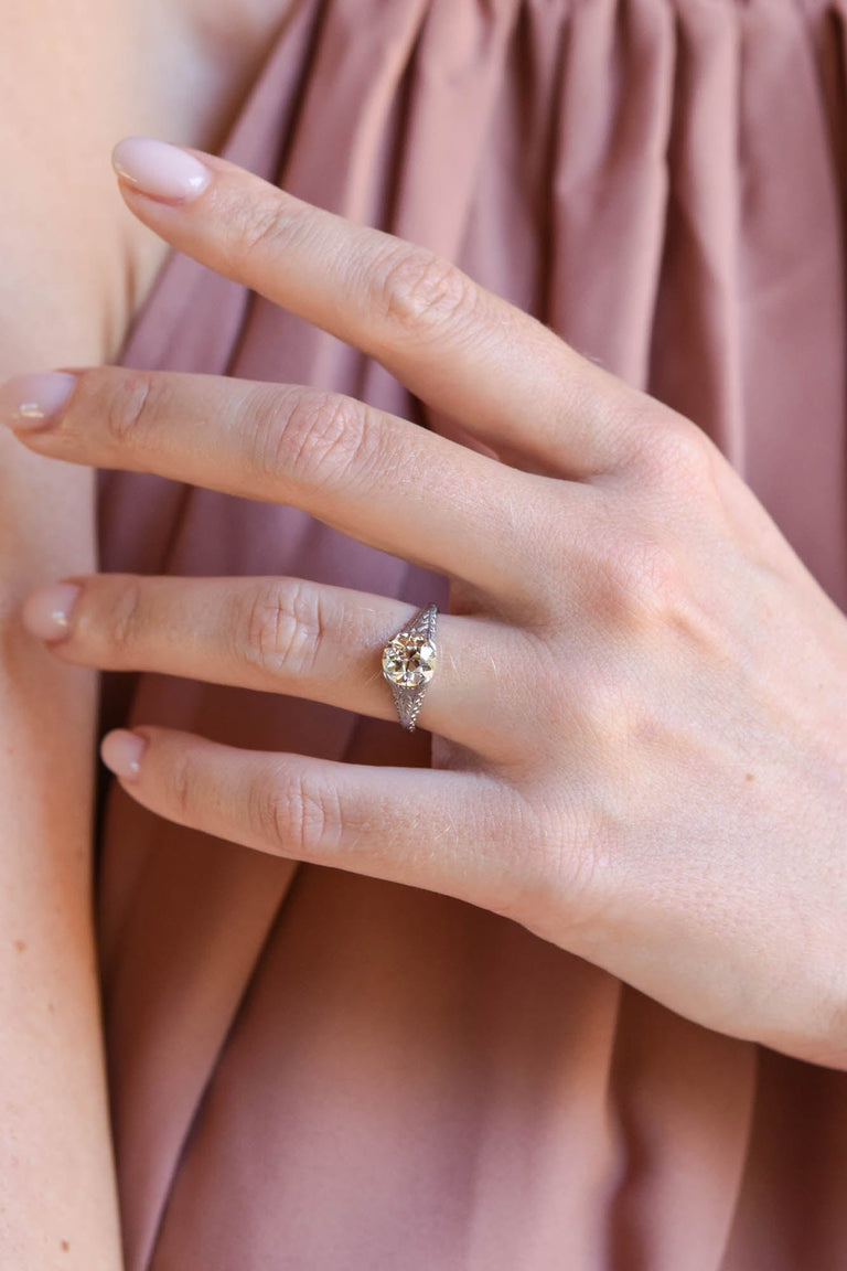 Edwardian 1.54 Carat Old European Cut Diamond Platinum Solitaire Vintage Engagement Ring