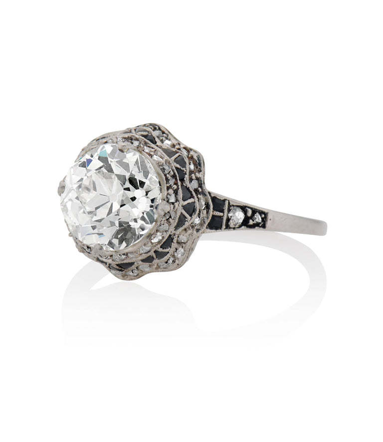 Edwardian 1.94 Carat Old European Cut Diamond Platinum Antique Engagement Ring
