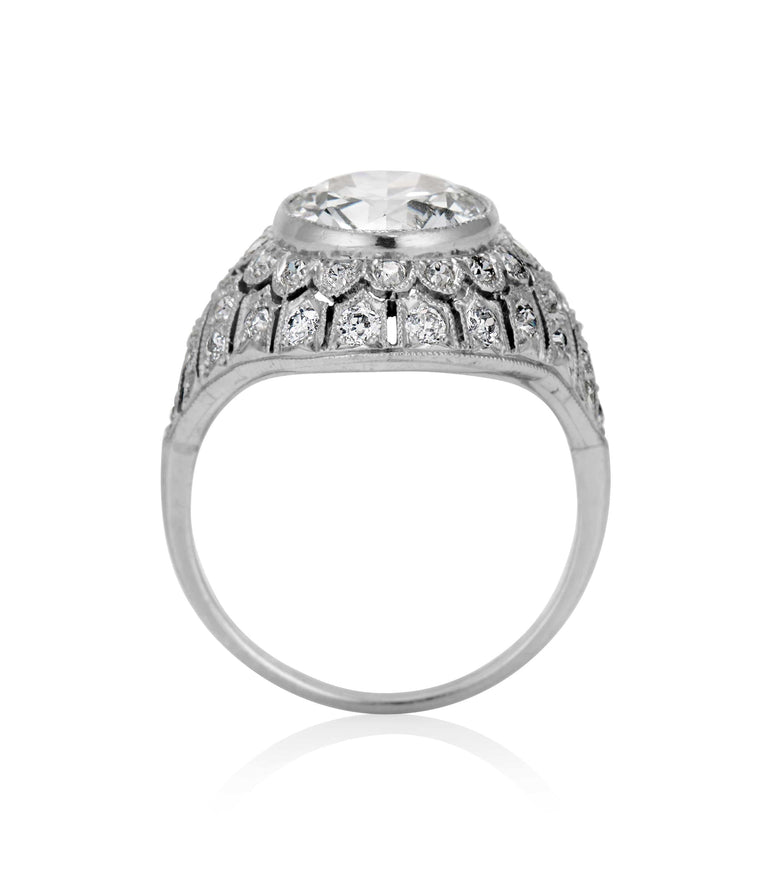 Edwardian 2.22 Carat Old European Cut Diamond Platinum Vintage Engagement Ring