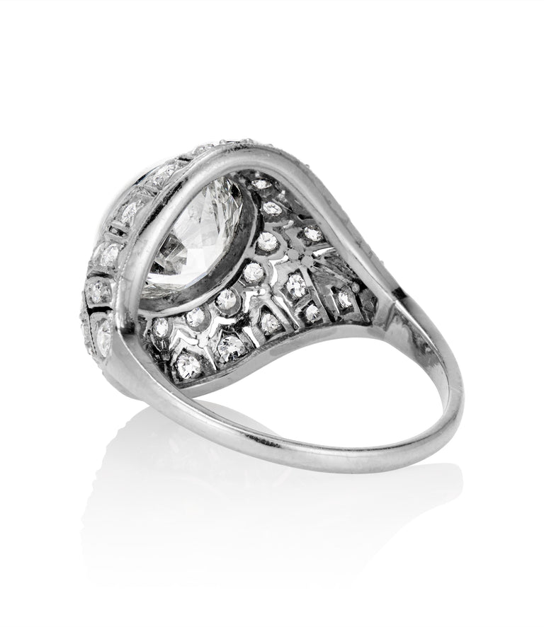 Edwardian 2.22 Carat Old European Cut Diamond Platinum Vintage Engagement Ring