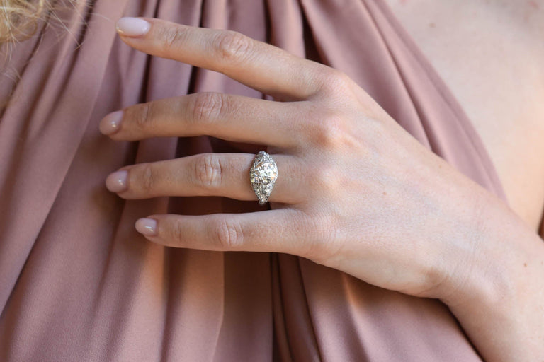 Edwardian 2.38 Carat Old European Cut Diamond Platinum Vintage Engagement Ring