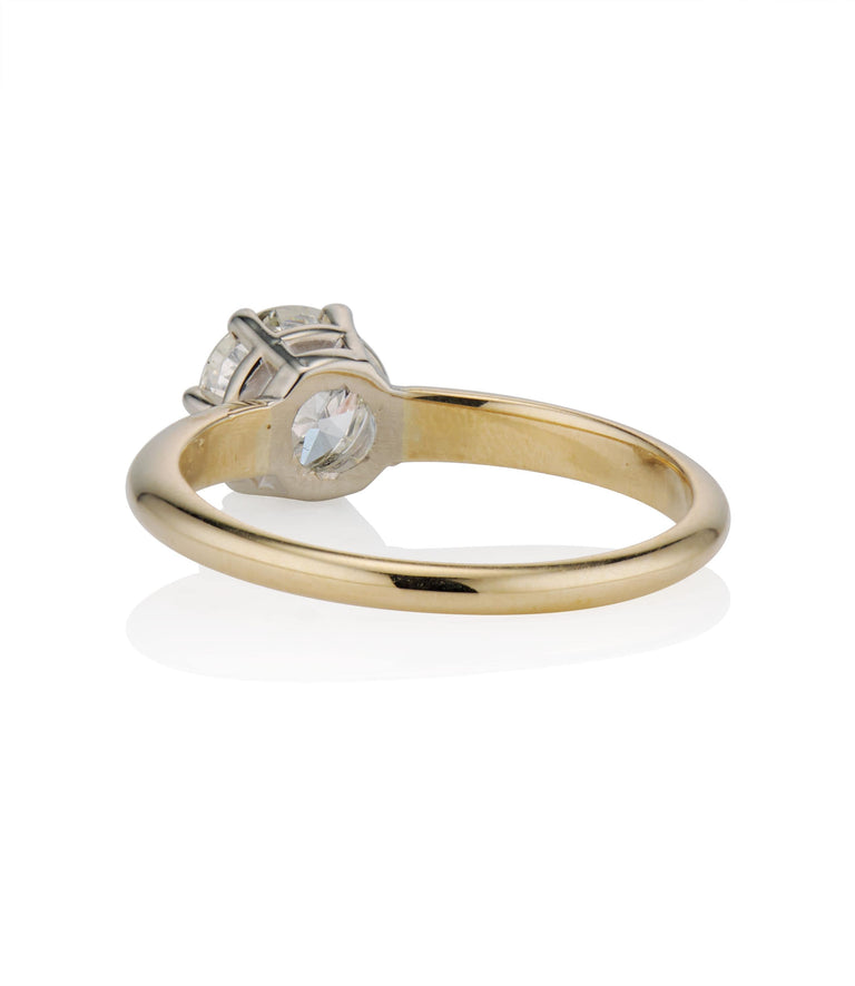 Midcentury 1.20 Carat Old European Cut Diamond Yellow Gold Solitaire Vintage Engagement Ring