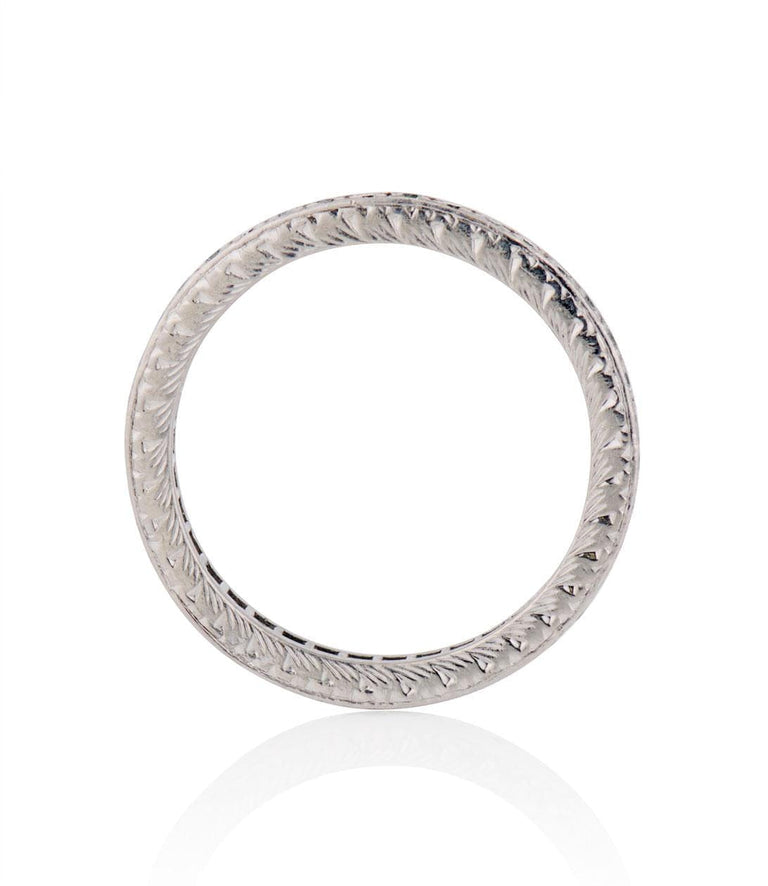 Retro .50 Carat Round Transitional Cut Diamond Palladium Eternity Wedding Band