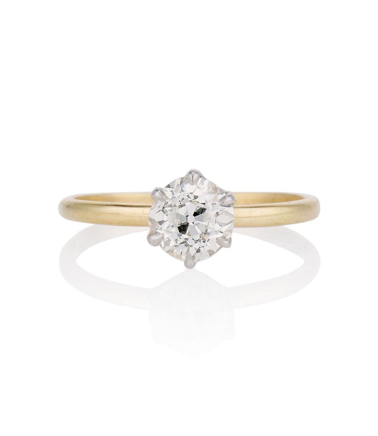 Tiffany & Co. Victorian 1.03 Carat Old European Cut Diamond Two Tone Solitaire Ring