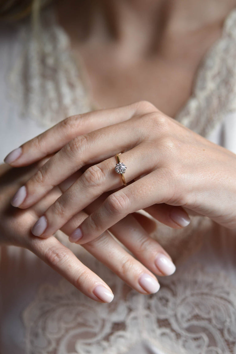 Tiffany & Co. Victorian 1.03 Carat Old European Cut Diamond Two Tone Solitaire Ring