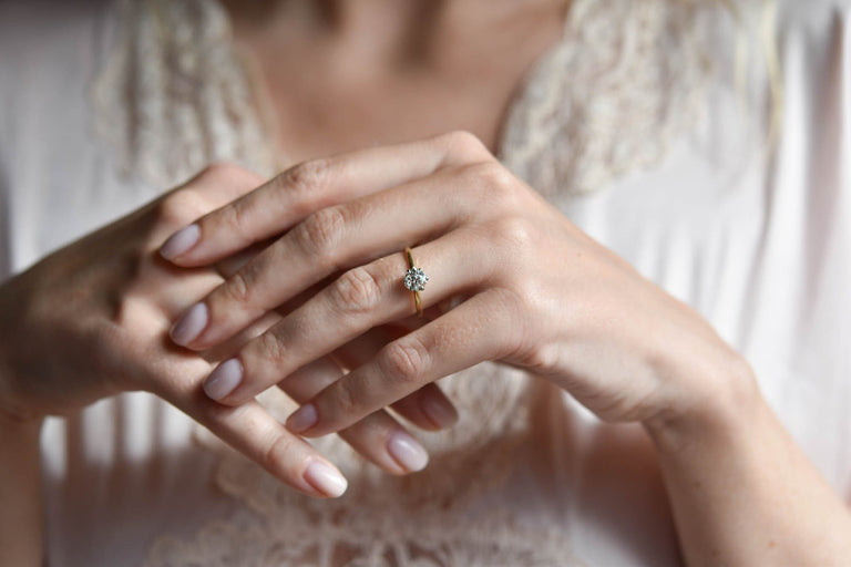 Tiffany & Co. Victorian 1.03 Carat Old European Cut Diamond Two Tone Solitaire Ring