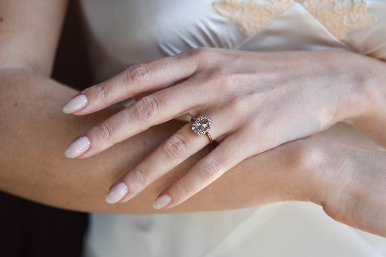 Victorian 1.02 Carat Rose Cut Diamond Yellow Gold Cluster Antique Engagement Ring