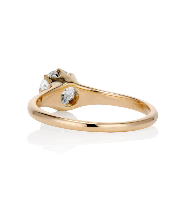 Victorian 1.12 Carat Old European Cut Diamond Yellow Gold Solitaire Ring