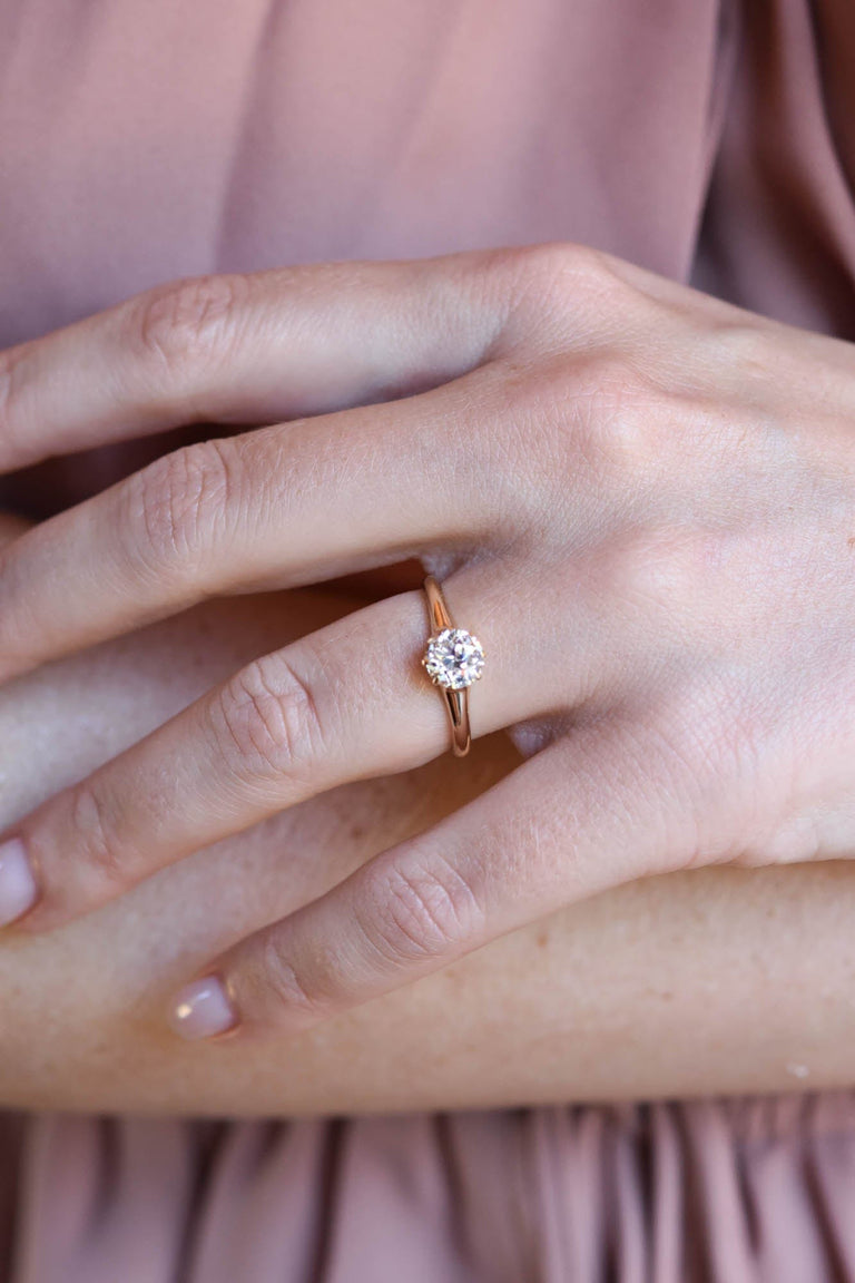 Victorian 1.12 Carat Old European Cut Diamond Yellow Gold Solitaire Vintage Engagement Ring