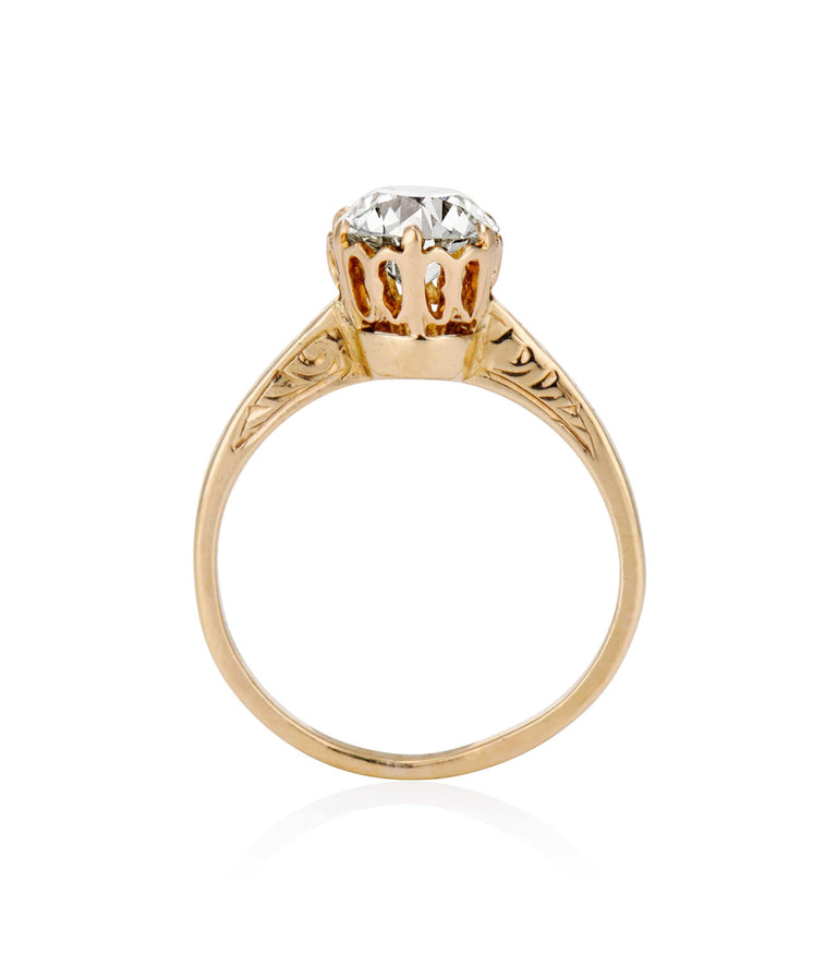 Victorian 1.14 Carat Old European Cut Diamond Yellow Gold Solitaire Ring