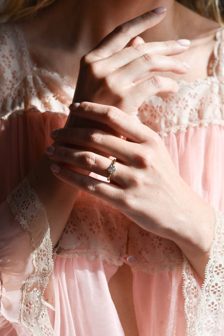 Victorian 1.29 Carat Old European Cut Diamond Yellow Gold Antique Solitaire Engagement Ring