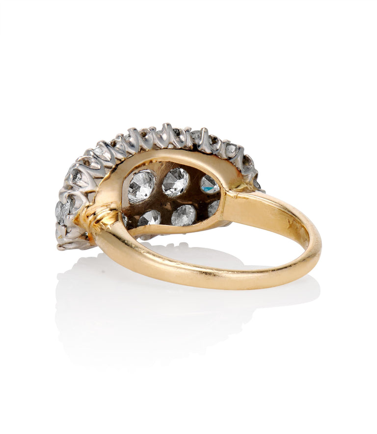 Victorian 1.40 carat Old European Cut Diamond Two Tone Vintage Engagement Ring