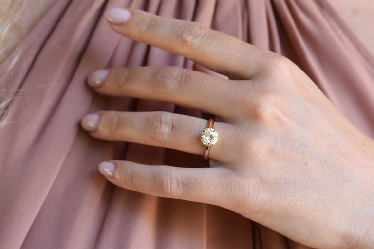 Victorian 1.55 Carat Old European Cut Diamond Yellow Gold Solitaire Vintage Engagement Ring