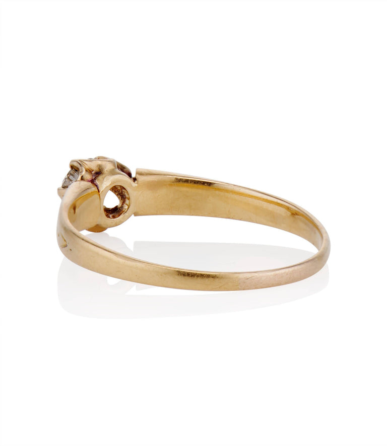 Victorian .23 Carat Old European Cut Diamond Yellow Gold Solitaire Engagement Ring