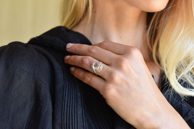 Victorian 3.68 carat Round Cut Diamond Yellow Gold Antique Engagement Ring