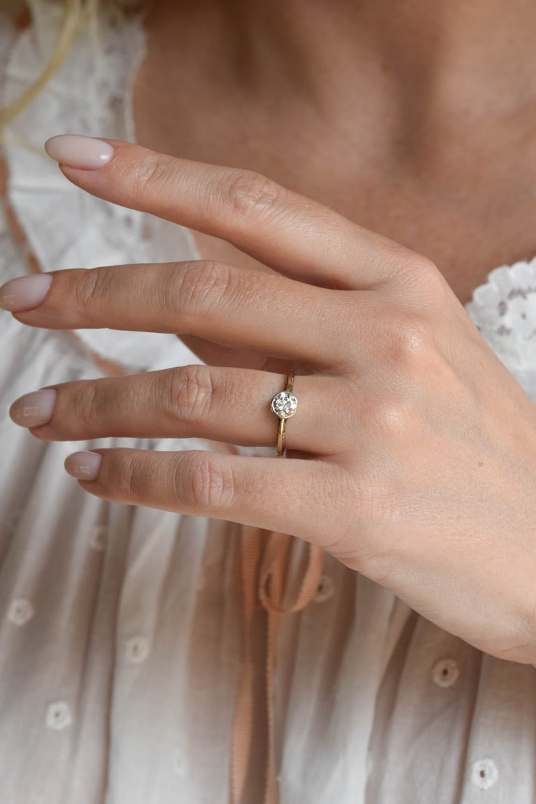 Victorian .57 Carat Old European Cut Diamond Antique Solitaire Engagement Ring