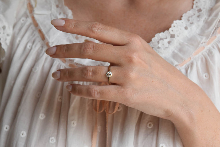 Victorian .57 Carat Old European Cut Diamond Antique Solitaire Engagement Ring