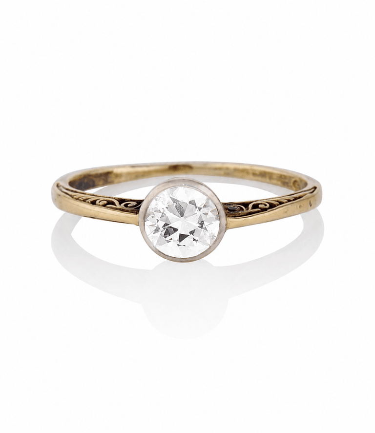 Victorian .57 Carat Old European Cut Diamond Antique Solitaire Engagement Ring