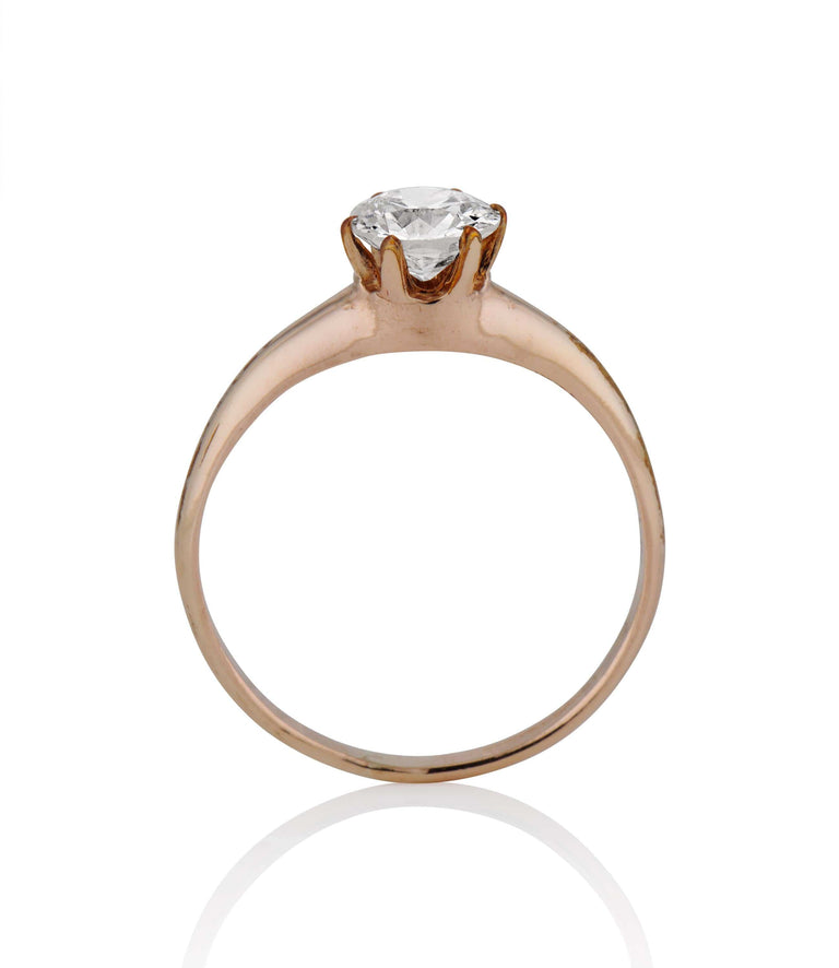 Victorian .80 carat Rose Gold Diamond Engagement Ring