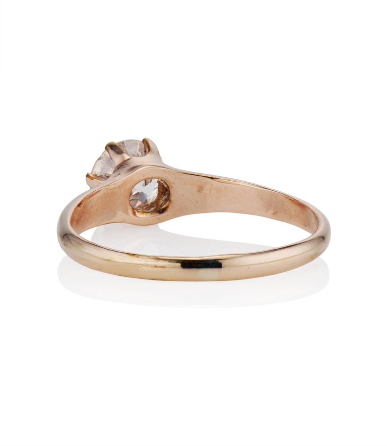 Victorian .80 carat Rose Gold Diamond Engagement Ring