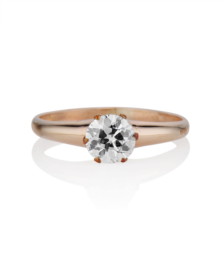 Victorian .80 carat Rose Gold Diamond Engagement Ring