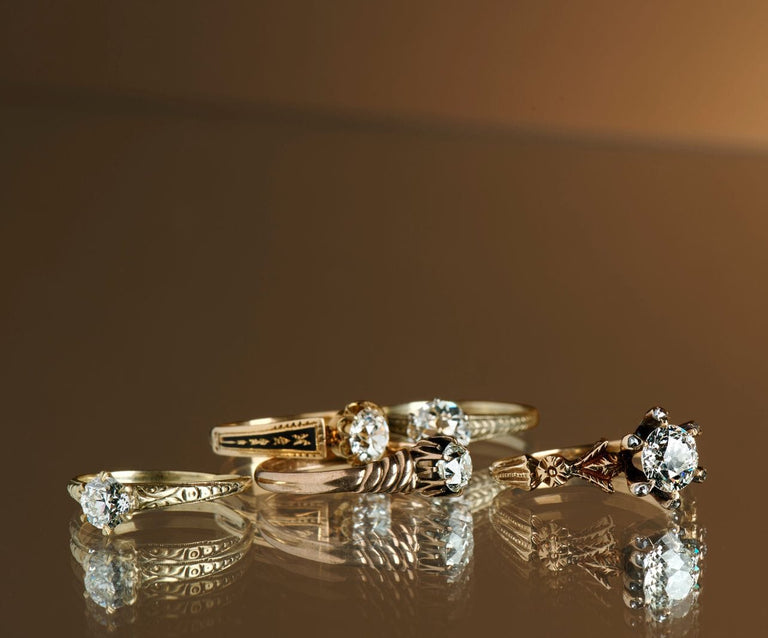 Yellow Gold Vintage Engagement Rings